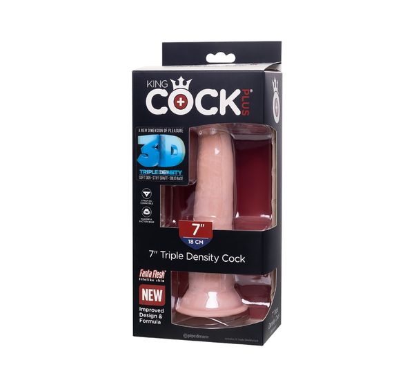 Фаллоимитатор Pipedream, King Cock 7" Triple Density Cock - Flesh, телесный #7