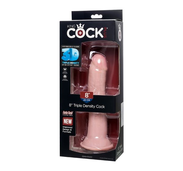 Фаллоимитатор Pipedream, King Cock 8" Triple Density Cock - Flesh, телесный #9