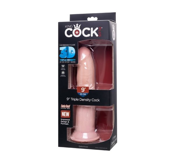 Фаллоимитатор Pipedream, King Cock 9" Triple Density Cock - Flesh, телесный #7