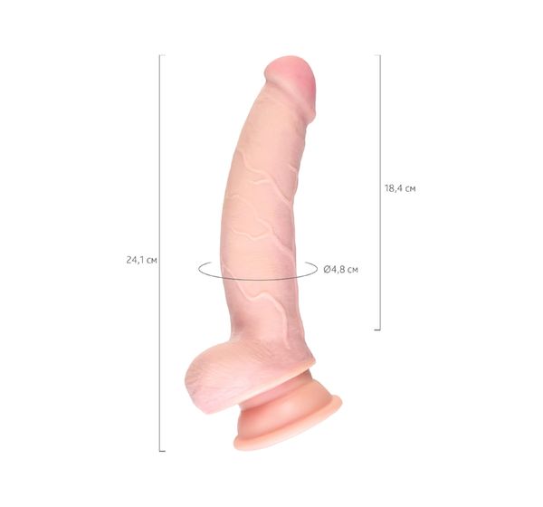 Фаллоимитатор Pipedream, King Cock 8" Triple Density Cock with balls - Flesh, телесный #9