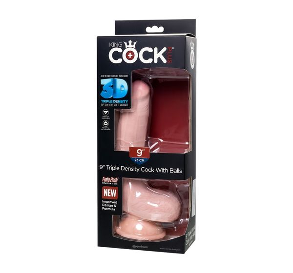 Фаллоимитатор Pipedream, King Cock 9" Triple Density Cock with balls - Flesh, телесный #8