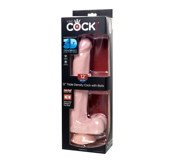 Фаллоимитатор Pipedream, King Cock Plus 12" Triple Density Cock with balls - Flesh, телесный #9