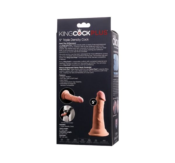 Фаллоимитатор Pipedream, King Cock Plus 5" Triple Density Cock - Flesh, телесный #9