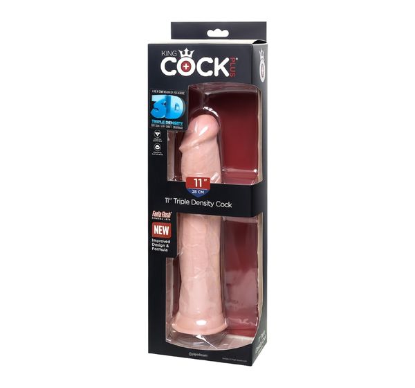 Фаллоимитатор Pipedream, King Cock Plus 11" Triple Density Cock - Flesh, телесный #9