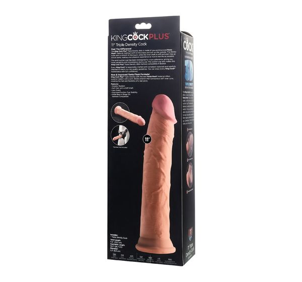 Фаллоимитатор Pipedream, King Cock Plus 11" Triple Density Cock - Flesh, телесный #10