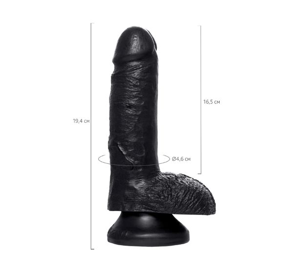 Фаллоимитатор Pipedream, King Cock 7" Cock with Balls - Black #9