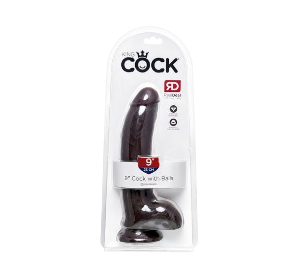 Фаллоимитатор Pipedream, King Cock 9" Cock with balls -Brown, коричневый #8