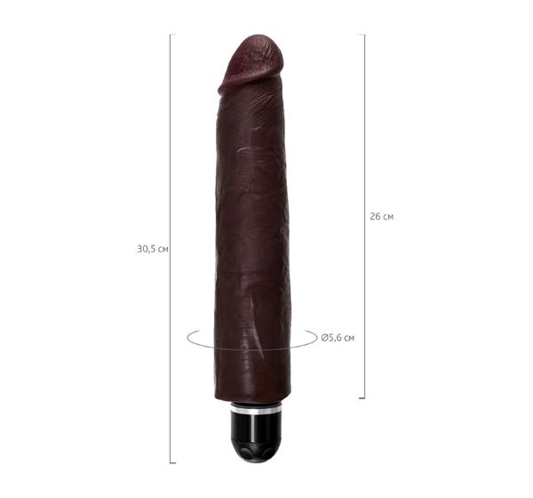 Фаллоимитатор Pipedream, King Cock 10" Vibrating Stiffy - Brown, коричневый #9