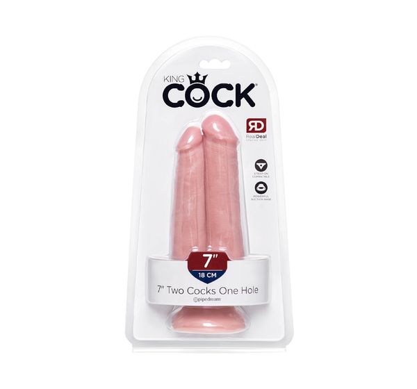 Фаллоимитатор Pipedream, King Cock 7" Two Cocks One Hole - Flesh #8