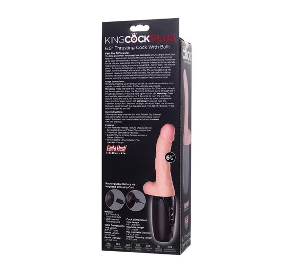 Реалистичный вибратор Pipedream, King Cock Plus 6.5" Thrustihg Cock with balls - Light #8