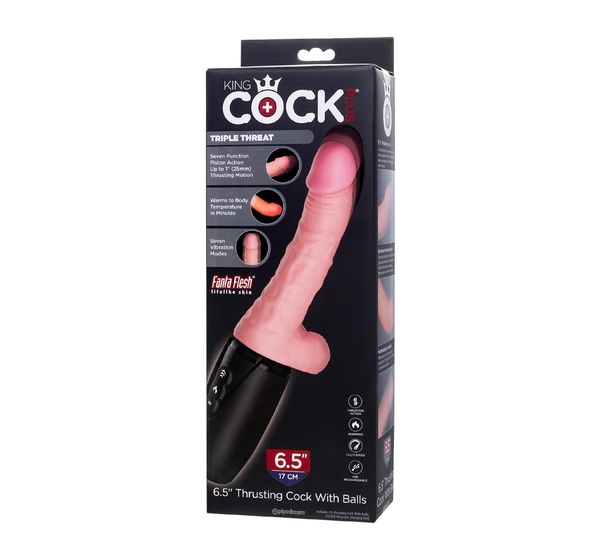 Реалистичный вибратор Pipedream, King Cock Plus 6.5" Thrustihg Cock with balls - Light #7